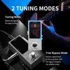 EROK Mini Tuner Pedal Compact Size Electric Guitar Bass Pitch LED Indicator True Bypass