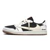 X Travis Scott Air Jordan 1 Cushioning Abrasion Resistant Low Top Vintage Basketball Shoes Unisex White DZ4137-700(Team1803-3)