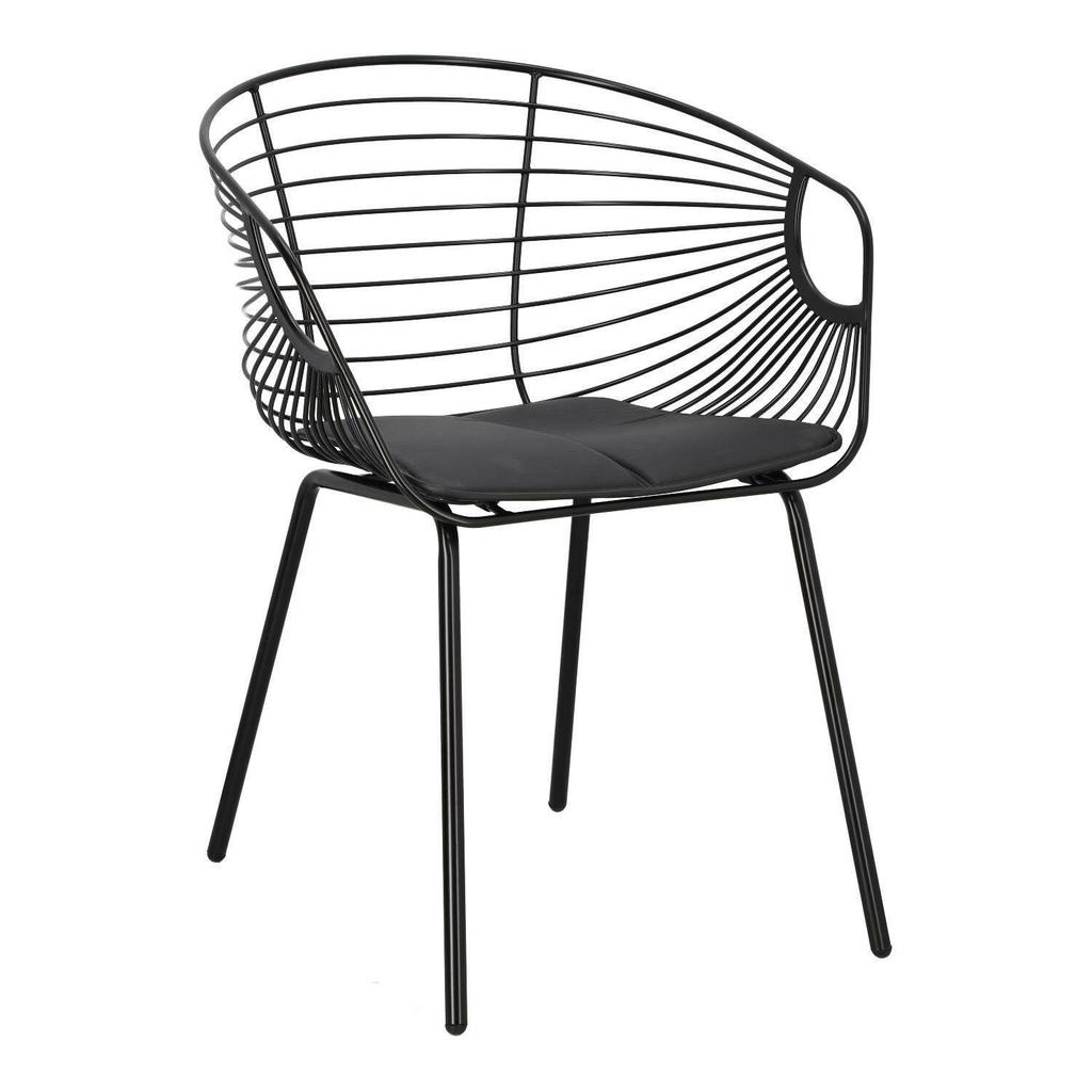 Sligo BLACK METAL CHAIR with Openwork Cushion