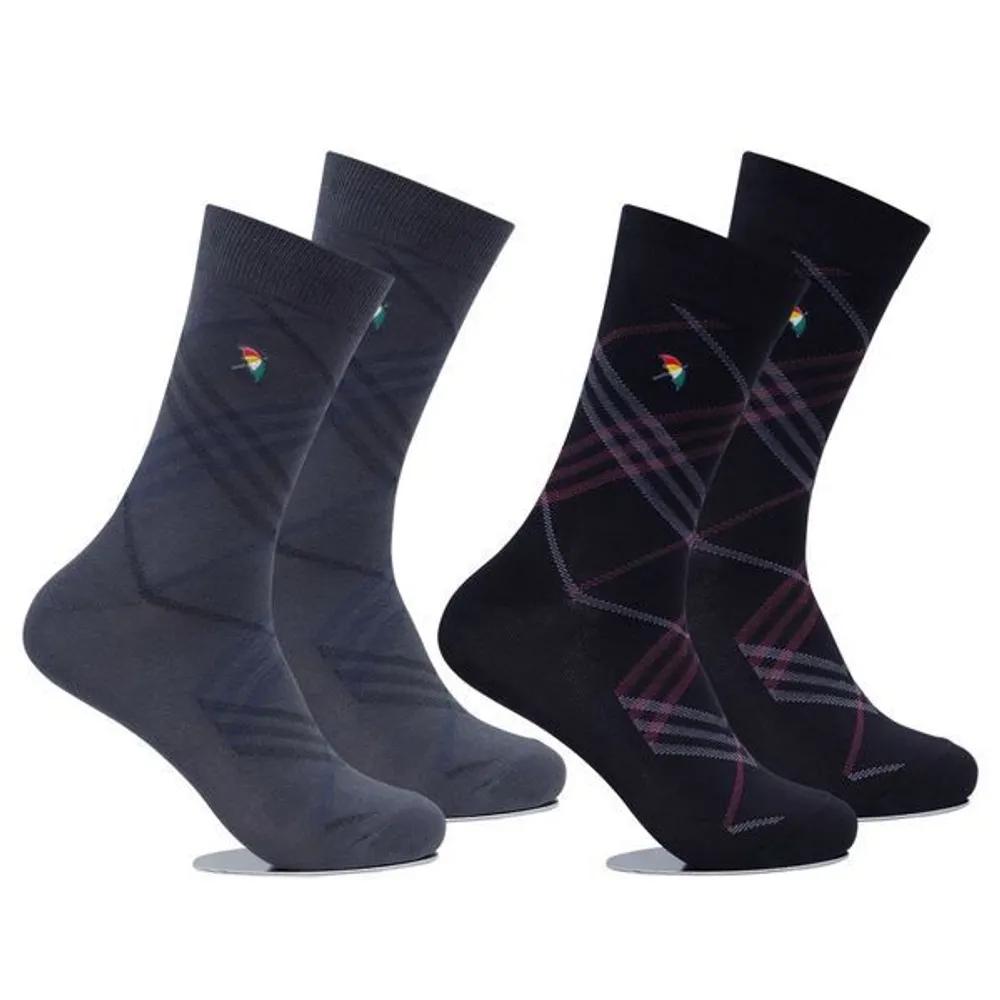 Arnold Palmer Men s Dress Socks Diagonal Long Cuff 4 Pairs SM003 Short Cotton Socks Dress Socks SM003_Short-neck 4 Pairs (Black 2 + Gray 2)