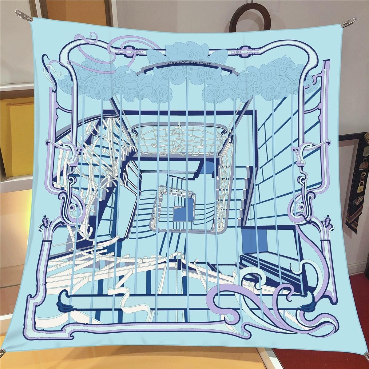 

90CM Designer Square Scarf Fashion Twill Scarf Shawl Hijabs Luxury Printed Bandana Foulard Neckerchief For Ladies 90x90cm