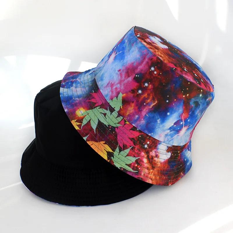 New Street Graffiti  Men's Bucket Hat Double-Sided Hip Hop   Outdoor Women Caps Beach Sun Protect Fishing Unisex Bonnet