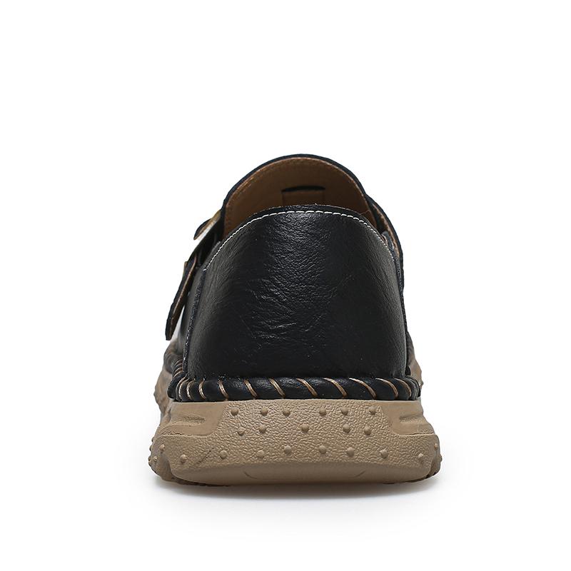 Men's Casual Leather Sneakers Handmade Outdoor Low-top Shoes