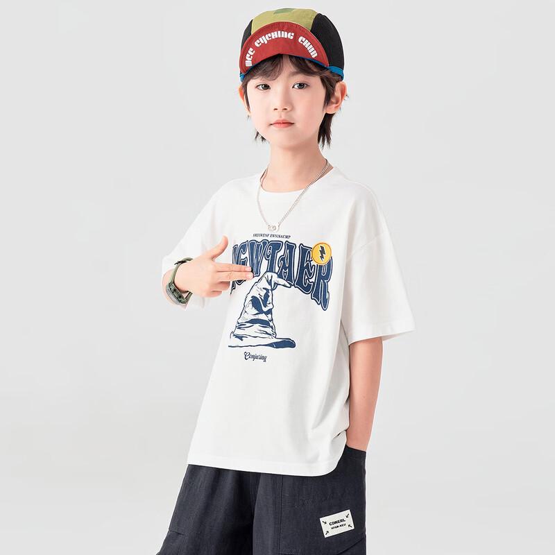 Dodocaca Kids Cooling Cotton Loose T-Shirt with Magic Hat Print