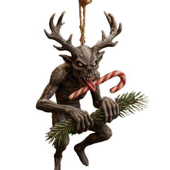 

Темна Різдвяна Прикраса 2D Акрилова Безголова Санта/Диявол Прикраса на Різдвяну Ялинку для Внутрішнього та Зовнішнього Домашнього Святкового Декору G