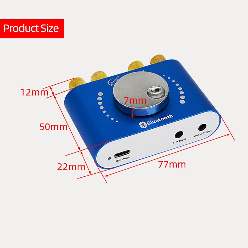 Bluetooth 5.0 Digital Audio Power Amplifier S Class D Mini HiFi Stereo 200W *2 12V/24V Home Car USB Music Sound Card AMP Speaker