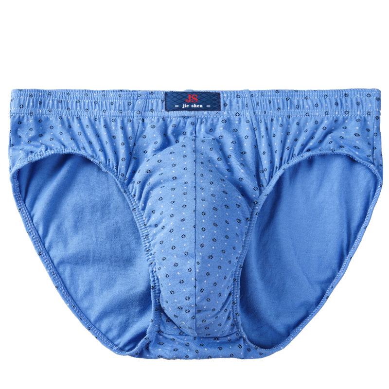 Men's Fashion Print Cotton Triangle Underwear, Plus Size, Middle-Aged