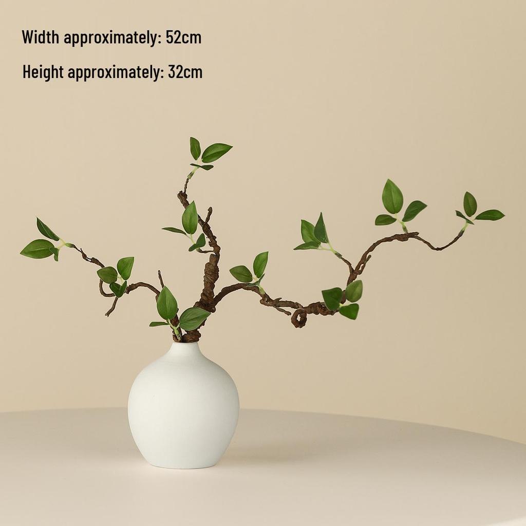 Minimalist Zen Azalea Arrangement: High-End Artificial Potted Plant for Living Room Decor