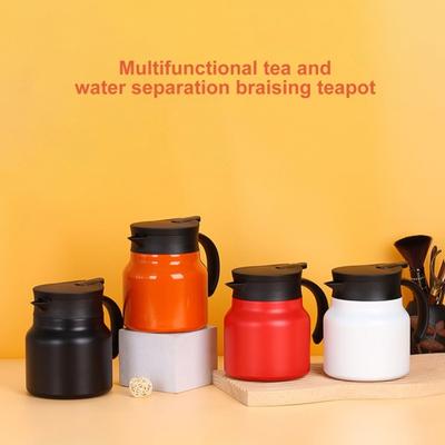 800/1000 ML Çaydanlık Büyük Kapasiteli Sızdırmaz Yalıtımlı Paslanmaz Çelik Termal Haşlanmış Kahve Su Isıtıcısı Filtre ile Ev Kaynağı