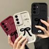 Black Bow TPU Case For Samsung Galaxy A57 A37 A17 A56 A36 A16 A15 A55 A54 S25 Edge S26 S24 S23 Ultra S22 Plus S24 FE Phone Cover