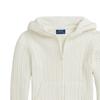 Polo Ralph Lauren Sweater FW24 Solid Color Cable Knit Hooded Zip Long Sleeve Knit Top Kids Sweaters Warm-White CWPOSWEG6820470-100