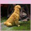 Resin Sitting Golden Retriever Animal Figurine Garden Decor Gift For Housewarming And Parties