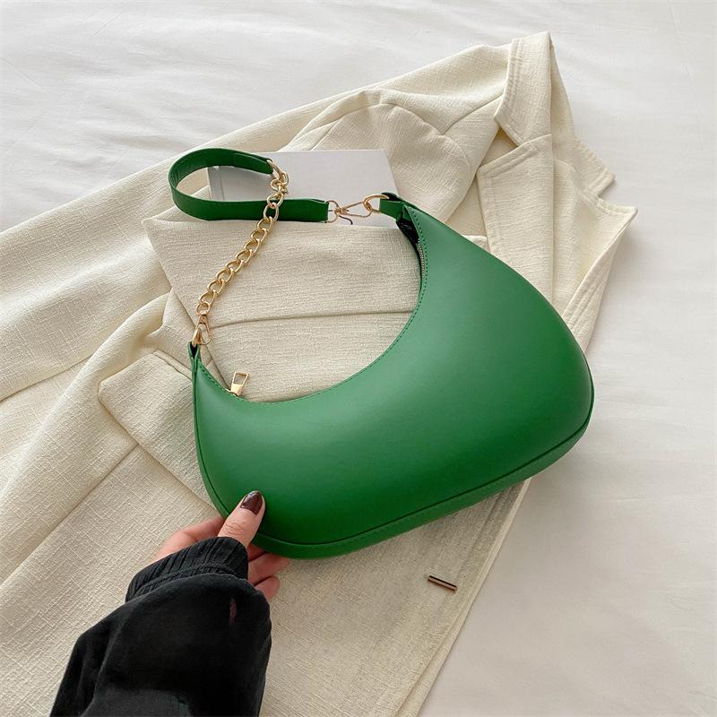 2024 summer casual personality trend simple underarm bag single shoulder niche baguette bag female messenger bag half-moon bag