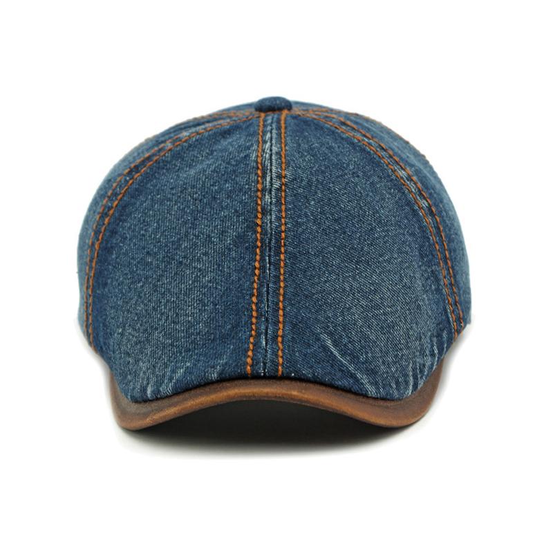 Spring Denim Hat Men's Beret British Retro Six-Piece Cap Women's Forward Cap