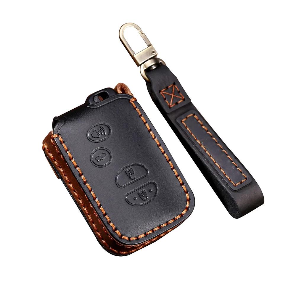 Genuine Leather Remote Key Case Fob Shell for Toyota Aurion Avalon Landcruiser Camry Highlander RAV4 GT 86 Prius Cover 4 Buttons