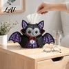 Handicraft Enthusiasts Patchwork Tissue Box DIY Sewing Kit Halloween Theme Fabric Craft Spooky Ornament Making Set Quilted Cover for Home