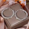 1 Pair Shiny Rhinestone Decor Hoop Earrings Women Fashion Earrings Ear Jewelry Gift