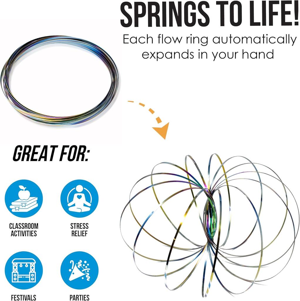 Spinner Ring Arm Magic Kinetic Spring 3D Bracelet Spring Fidget Ring Rainbow Interactive Spring Toy Gift for Adult Stress Relief