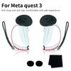 Sada pro výměnu krytu baterie VR ovladače pro Meta Quest 3 Nastavitelný pletený popruh Protiskluzové příslušenství Krytky joysticků