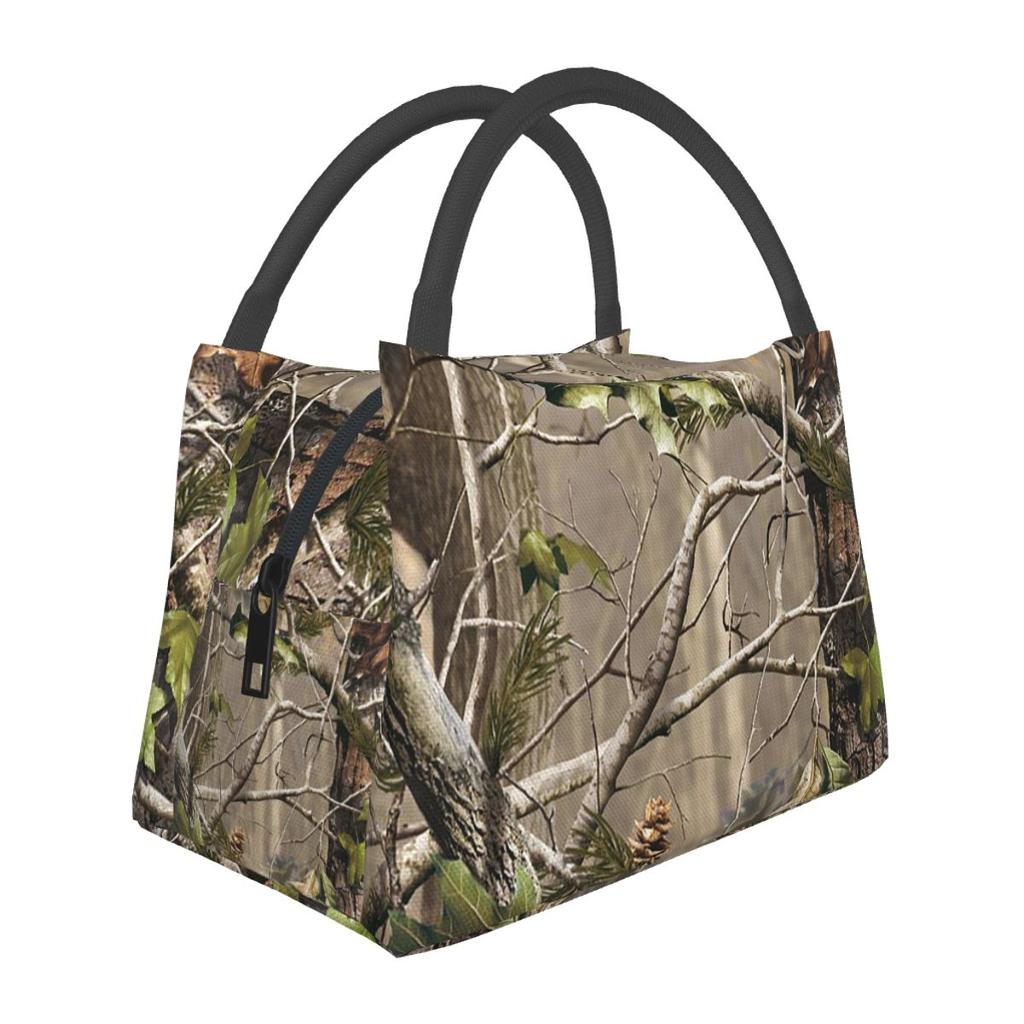 Real Tree Mossy Oak Isolierte Lunchtasche für Damen Picknick Aufbewahrung Brotdosen Tragbarer Behälter Kühler Thermische Lunchbox Tragetasche