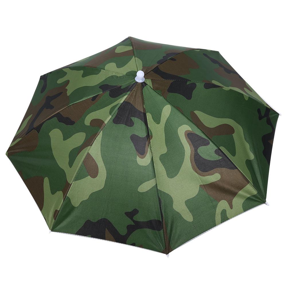 65cm Sunscreen Windproof Head Mounted Umbrella Top Folding Hat Umbrella