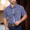 Men'S Fashionable Lapel And Shoulder Length Short Sleeved Casual Top