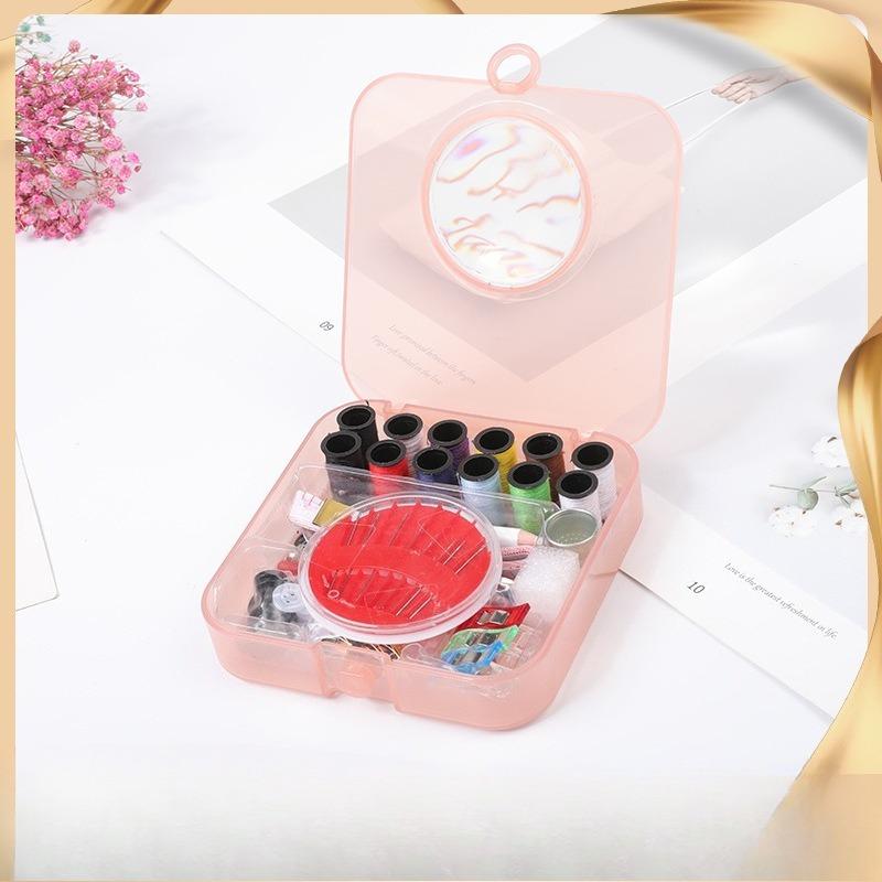 

Needle and Thread Box - 85-piece Set, Magnifying Glass, Needle and Thread Kit, Sewing Tools, Sewing Bag рожевий