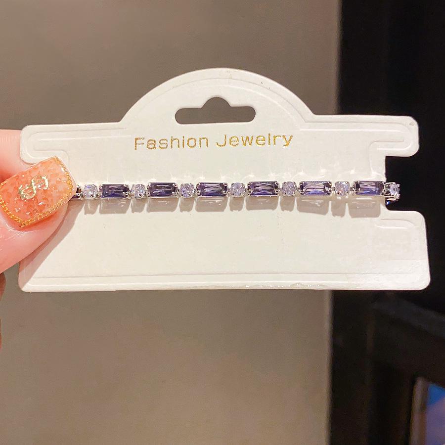 Корейский Стиль Цветной Квадратный Браслет с Фианитами, Регулируемый - Элегантные, Универсальные, Высококачественные Украшения