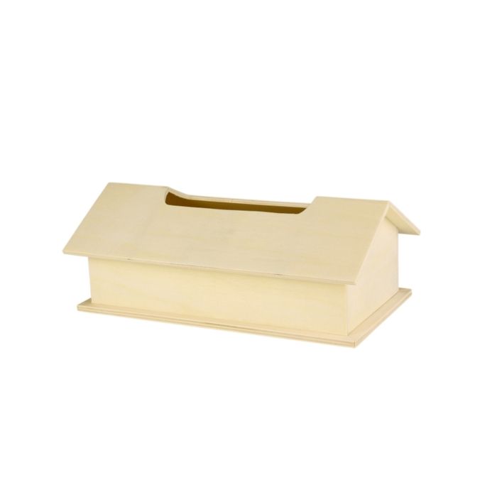 Wooden House Tissue Box 27.7 X 14 H 11 Cm