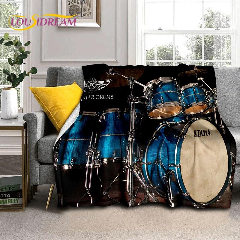 Music Instruments Drum Kit Drum Set Blanket,Soft Throw Blanket for Home Bedroom Bed Sofa Picnic Travel Office Cover Child Gift