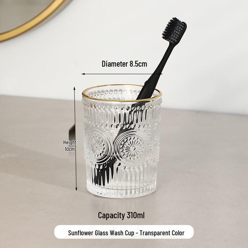 YIXI Sunflower Glass Mouthwash Cup