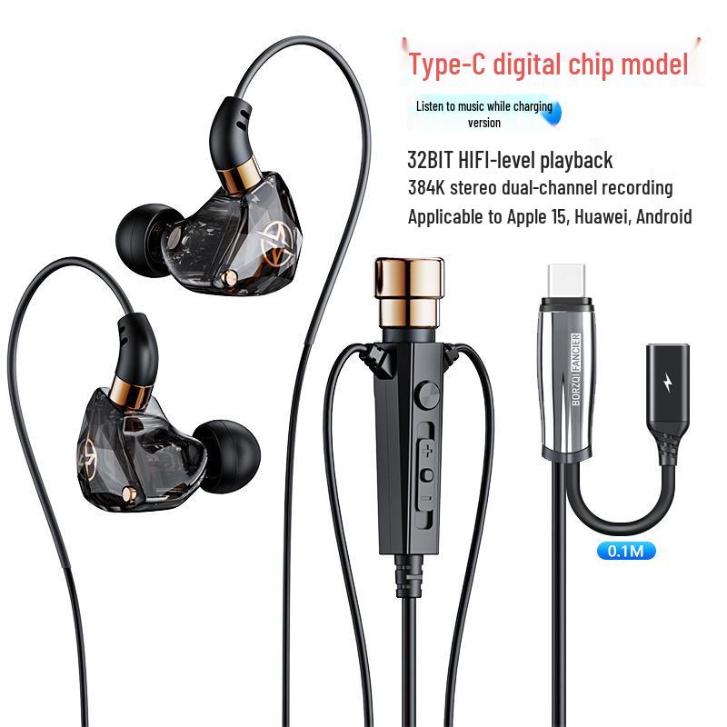 New Stereo Over-Ear Wired Headphones with Live Singing and Reverb Monitoring for K-Song Recording