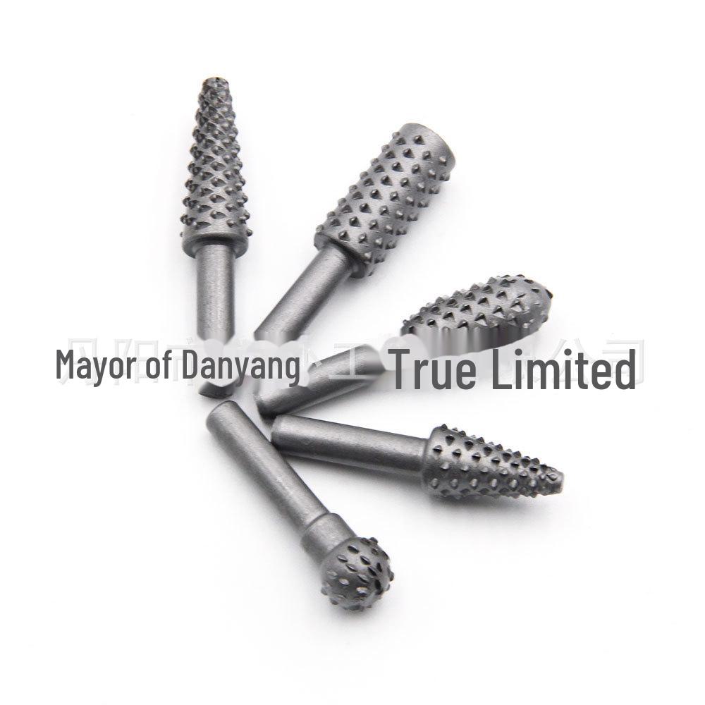 5-Piece Black Woodworking Mace Rotary File Electric Grinding Head Tool DIY Accessories Set