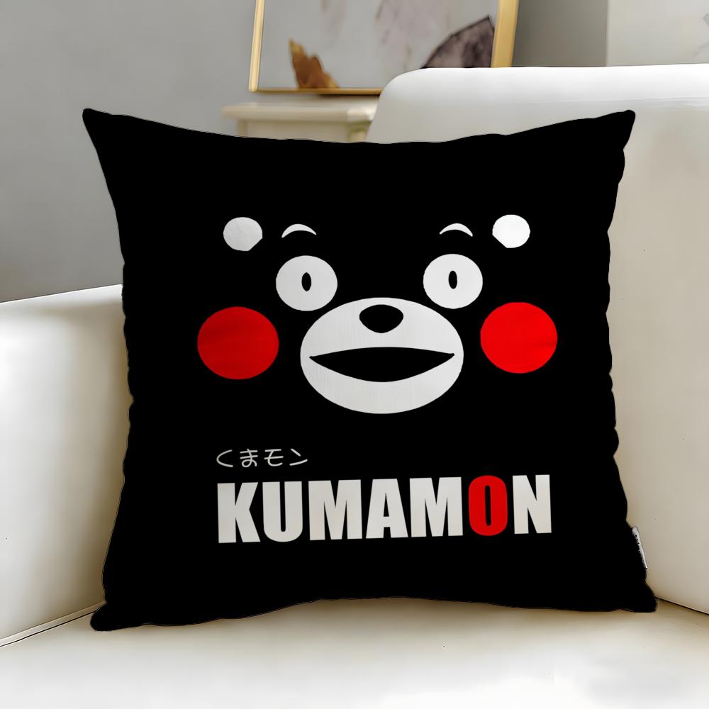 Classic Cartoon Character Kumamon Cushion Cover Soft & Easy-Wash Pillow Case – Versatile For Couch, Bed, Travel And Office