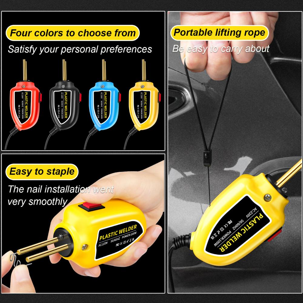 100W Kunststoffschweißmaschine Kunststoffschweißgerät Heißklammergerät 400 Stück Stoßstangen Reparaturset Lötkolben Für Auto Stoßstangen Reparaturwerkzeuge