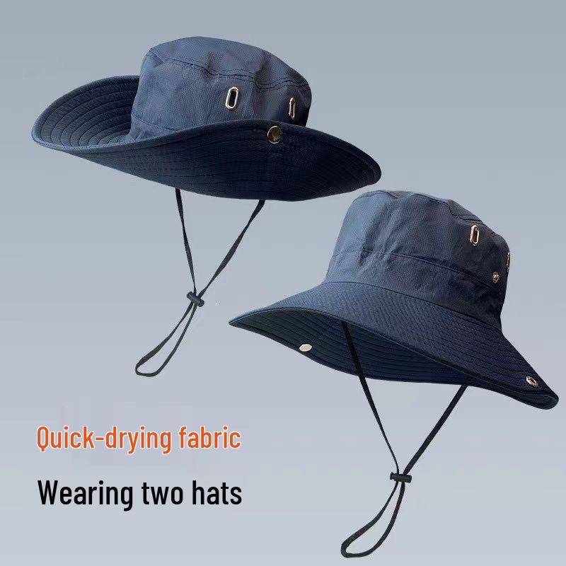 Fisherman Sun Protection Embroidered Outdoor Cowboy Hat for Camping and Mountaineering
