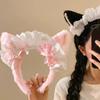 Roztomilý chlupatý kočičí uši mašlička do vlasů Pohodlné čelenky pro každodenní použití Cosplay Anime Módní čelenka do vlasů