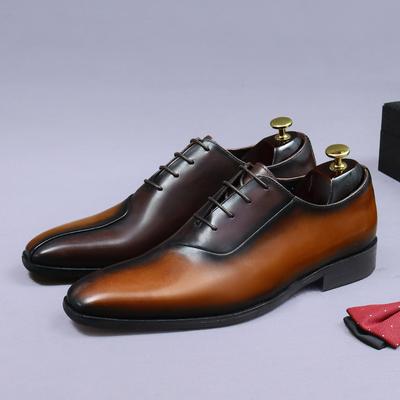 Sapatos Sociais Oxford de Cores Mistas de Designer de Marca Masculinos Couro Genuíno Feito à Mão Cadarço Negócios Escritório Formal Sapatos de Casamento