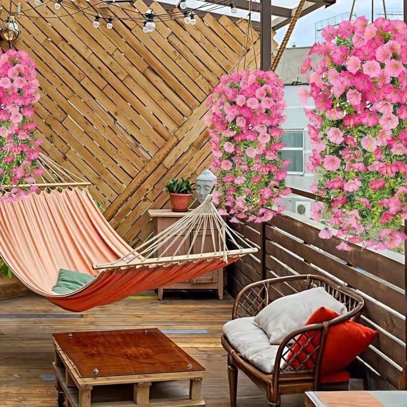 2/4 Pezzi Versatile Decorazione da Appendere Artificiale Resistente ai Raggi UV con Campanelle Mattutine ed Eucalipto Perfetta per Casa, Giardino e Matrimoni