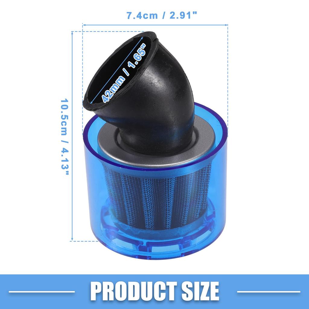 ABSOPRO Air Filter Cleaner for Most Dirt and Race Blue of Vent, 42mm/1.65" 110-125cc Motorcycles, ATVs, Mopeds, Bikes, Bikes, (Set 2)