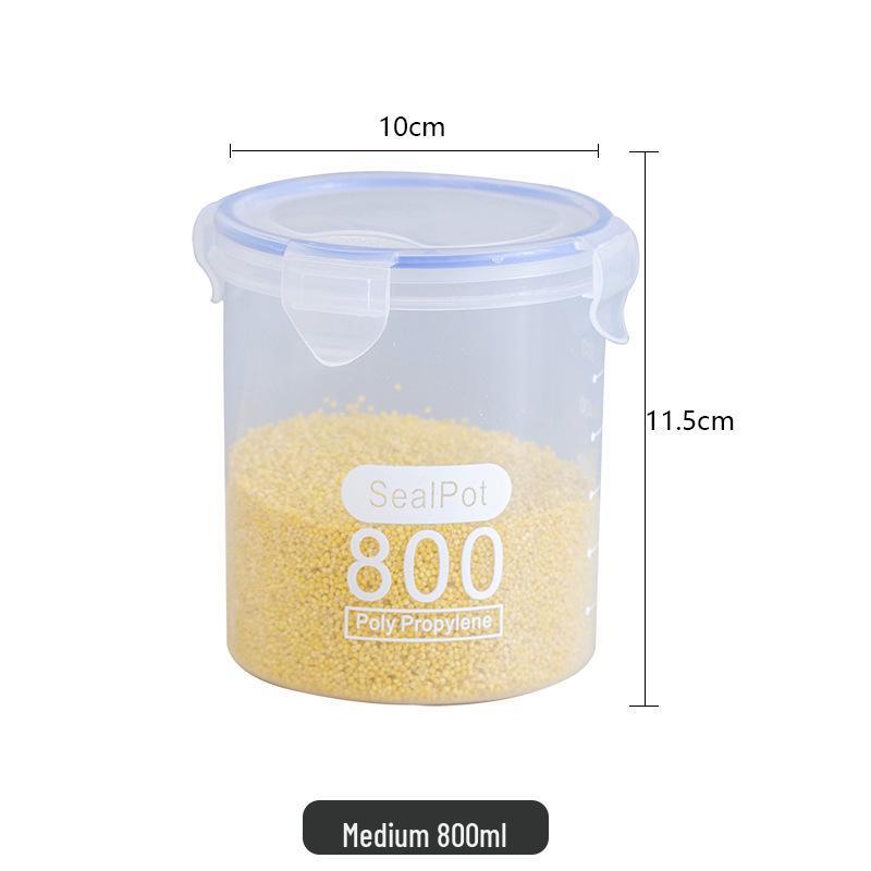 Clear Plastic Airtight Storage Jar for Kitchen Grains, Tea, and Powder