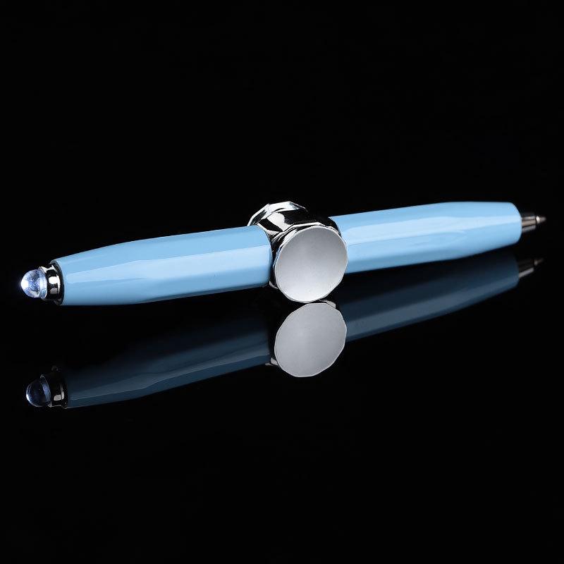Creative Luminous Multifunction Spinner Pen with LED Light – Writable Decompression Ballpoint.