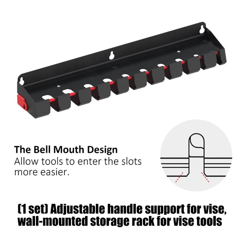 Metal Wall Mounted Tool Storage Rack For Efficient Organization Of Pry And Long Hand Tools In Garage Workshop