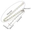 Rosary Beads Clavicle Chain Necklace Men Women Medal-Cross Christian Long Chain