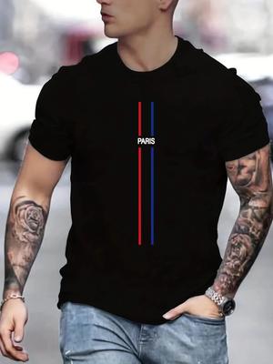 New Fashion PARIS Men's T-shirt High Quality 100% Cotton Printing Casual Cool Loose Men O-neck T-shirt Male Tops Clothes 3522
