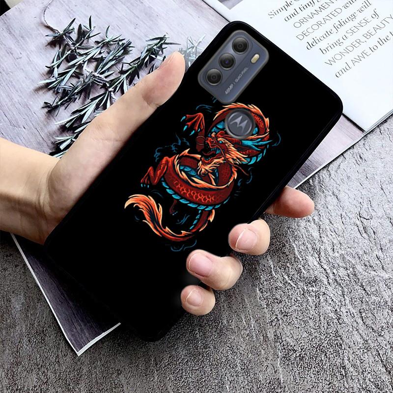 Handyhülle mit Aufschrift „Chinese Dragon Art“ für Motorola E7 Plus E32 E20 E40 Edge 20 Lite G22 G52 G20 G30 G100 G60 G50 G10 G Pure G Stylus