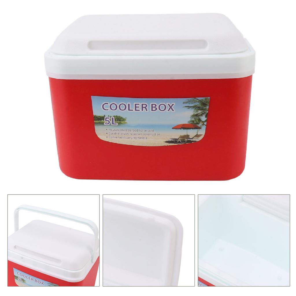 5L Cooler Box Portable Insulin Cooler Box Home Camping Portable Refrigerated Food Cooler Red