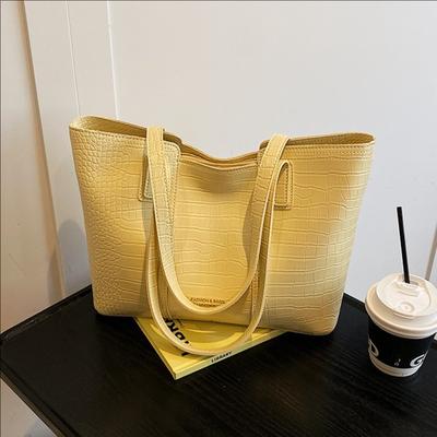 Solid Color Large-capacity Tote Bag Women's New Fashionable Versatile Shoulder Bag
