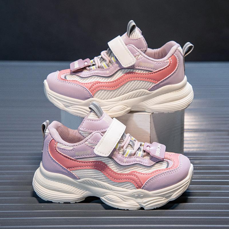 Girls Shoes Sneakers 2025 Spring and Autumn New Children Soft Soles Boys Running Breathable Casual Dad Middle Aged Adult