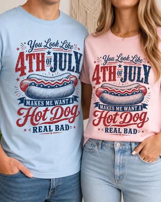 4th of July Hot Dog Shirt, Patriotic BBQ Tee, Funny America Shirt, Summer Cookout Shirt, Independence Day T-Shirt